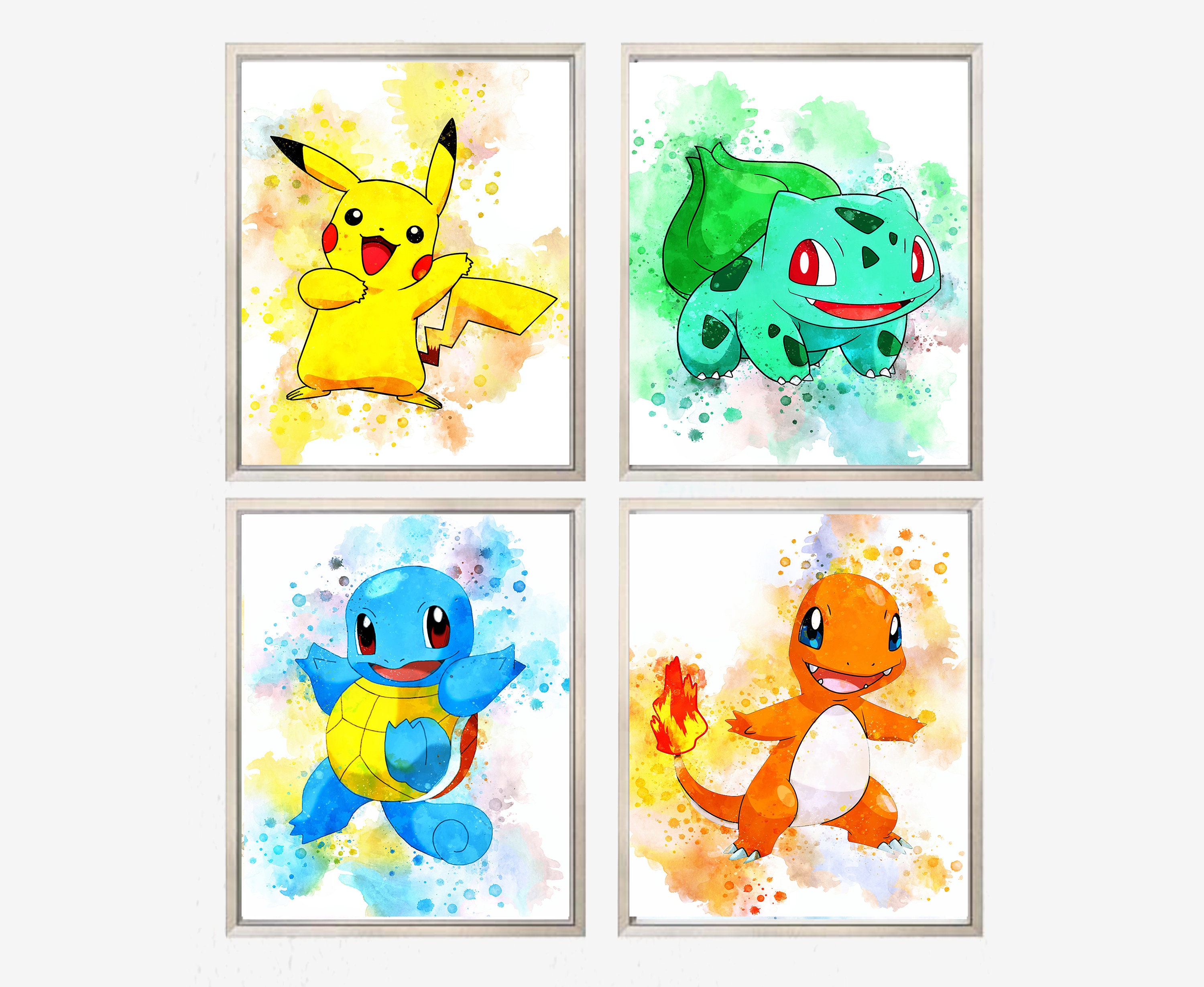 SET 4 POKEMON PRINTABLE Art Pokemon Print Pokemon Poster | Etsy