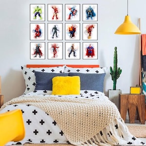 Spiderman UTSKRIVBAR KONST Spiderman-tryck Spiderman-affisch Superhjälte-tryck, Marvel-tryck Avengers-konstdekoration present barnrumstryck nedladdning bild 7