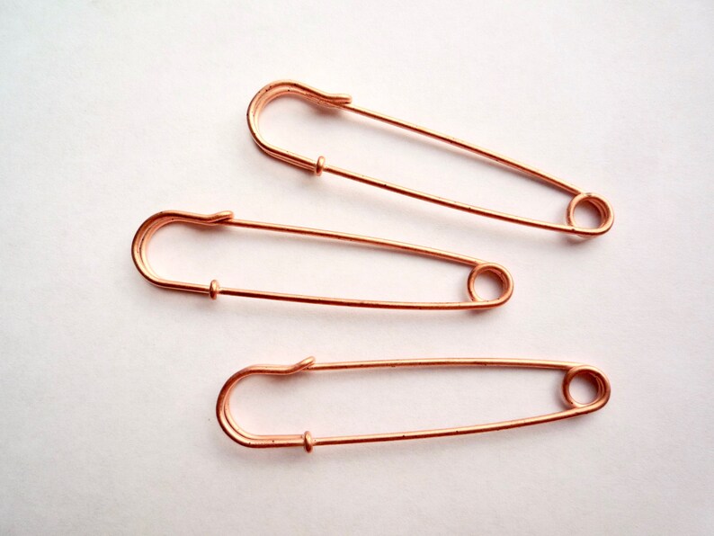 Large 3 Inch Copper or 4 Inch Brass Plated Iron Safety Pins Etsy