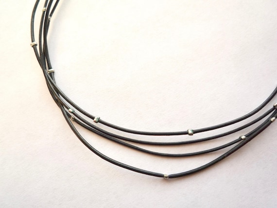 Black Leather Cord Necklace, 1.0mm 1.5mm 2.0mm 3.0mm Genuine