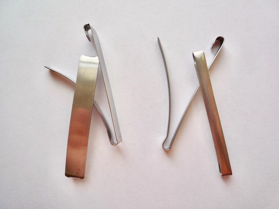 8 Vintage Steel barrettes