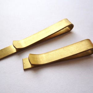 Solid brass plain tie bar clip, 5 large 47 mm or small 37 mm blanks image 1