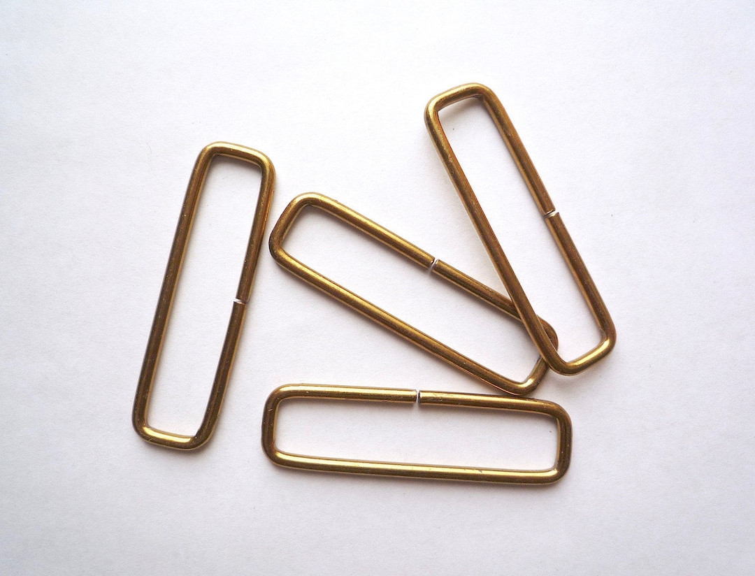8 Large Brass Plated Steel Rectangle Open Jump Ring, 55 X 15 Mm Open ...