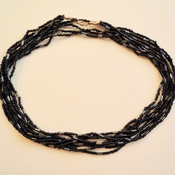 Dark Multi Sead Bead 100 Strand Necklace