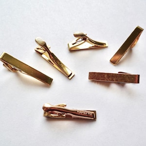 15 solid raw brass tie bar alligator clip, 30 x 15 x 5 mm or 35 x 14 x 5 mm vintage brass clips,