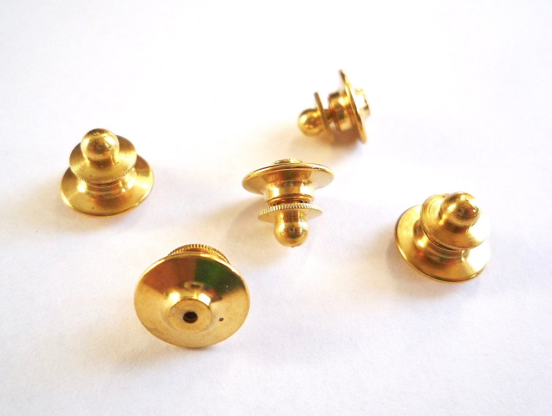 20 Locking Pin Clutches Gold Plated Brass Tie Tack Backs or Etsy