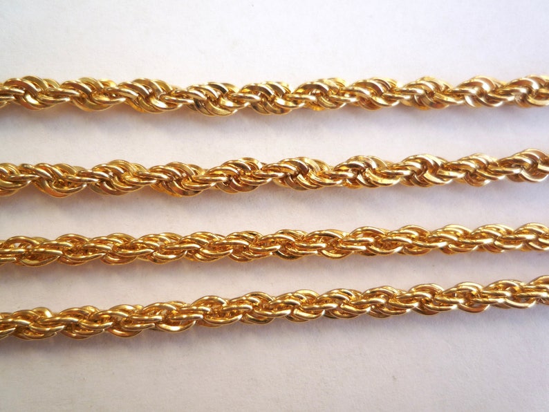 Gold Plated Rope Chain Finished 4.5 Mm in 16 Inch or 3.5mm in Etsy