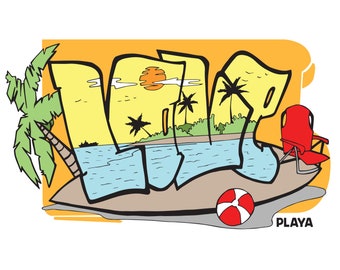 Digital print love playa