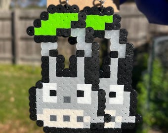 TOTORO EARRINGS | Studio Ghibli Jewelry Gift | Festival Rave Renaissance Fair Perler Beads Accessory