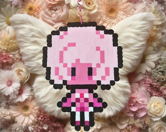 Steven Universe Pink Diamond Keychain | Pixel Art Perler Beads Bag Charm