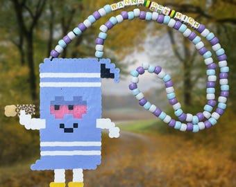 Towelie Necklace | Glow in the Dark Rave Festival Perler Beads Kandi Accessory