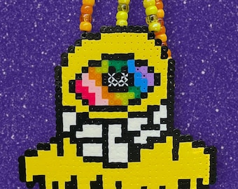 Subtronics Cyclops Necklace | EDM Festival Rave Concert Perler Beads Kandi Jewelry Accessory