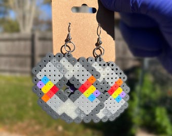 CD EARRINGS | Festival Rave Concert Perler Beads Accessory | Music Gift | Statement Jewelry