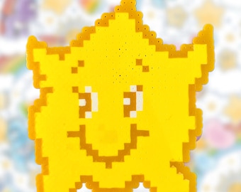 Care Bears Star Pixel Art | Perler Bead Decor, Magnet or Necklace