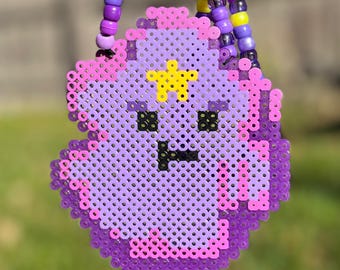 LUMPY SPACE PRINCESS Necklace | Adventure Time | Festival Rave Perler Beads Kandi Accessory
