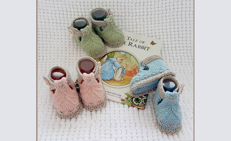 BunnyKids Booties Series 1 Downloadable .PDF Instructions -KNITTING 0-18 months
