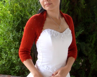 Red  Bridal Bolero, Wedding Bolero Shrug