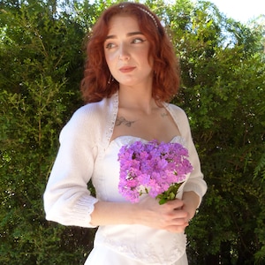 White  Bridal Bolero Shrug,Wedding Bolero Shrug