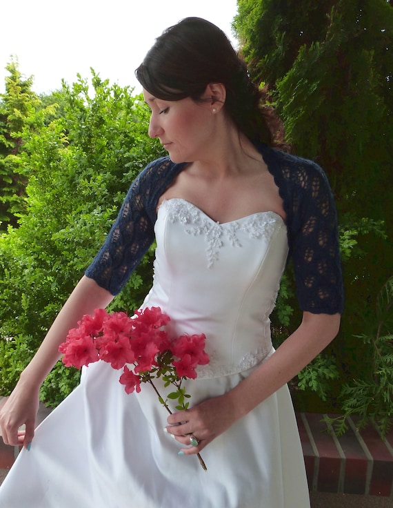 Navy Blue Angora Bridal Bolero Shrug Wedding Bolero Shrug Etsy
