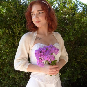 Crema nupcial Bolero encogimiento de hombros, boda Bolero encogimiento de hombros,