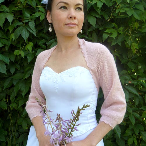 Light Pink Bridal Bolero Shrug Wedding 