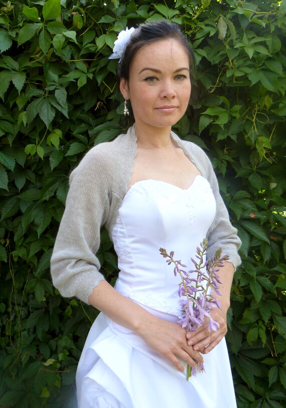 Grey Wedding Bolero Bridal Bolero Shrug 