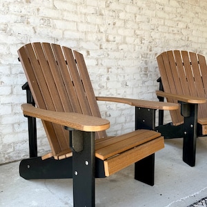 Classic Adirondack Chair Two Tone Made From Recycled Polywood Etsy