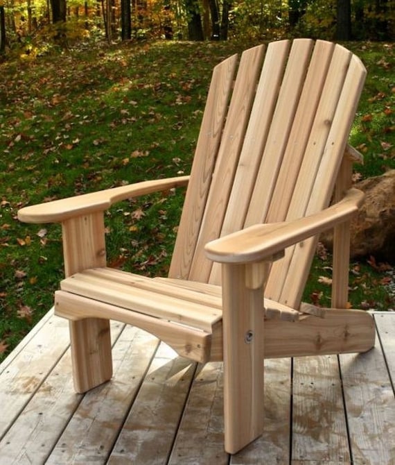 Classic Cedar Adirondack Chair Handmade By Ozark Mountain Etsy