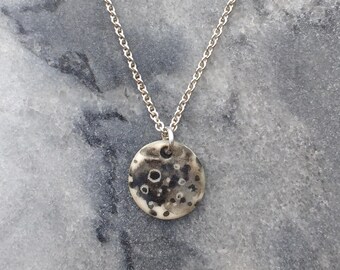 Mini Luna Necklace - Porcelain and sterling silver