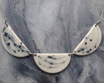 Europa Collar Necklace - Porcelain and sterling silver