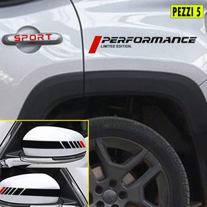 Kit Completo 5 Adesivi Auto E Specchietti Moto Tuning Performance Sport Limited Edition Vinile Cod.1943