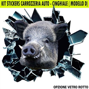 Adesivo per Auto Cinghiale PVC Autoadesivo Vinile Adesivo Adesivi per Auto Moto Finestra Scegli Modello D cod.2111D