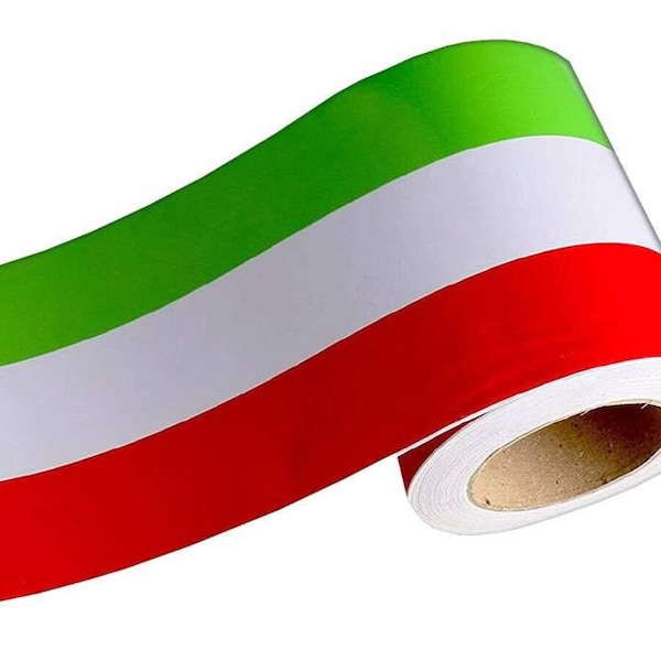 Fascia banda adesiva adesivi bandiera italia tricolore in 9 misure decal moto casco cod.2116