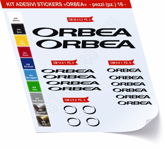 ADESIVI ORBEA BICI MTB STICKERS BIKE PRESPAZIATI SENZA SFONDO