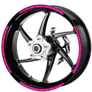 Set Completo per 2 Cerchi Moto Adesivi Ruote 17 Pollici Filetto Cerchioni Sport racing Wheels Vari Colori ANCHE FLUO Cod. RT0027