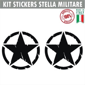 Kit 2 pezzi Adesivi 4x4 off Road Stella Militare US Army casco moto serbatoio vinile per esterno stickers Scegli Colore e Misura cod. 1653