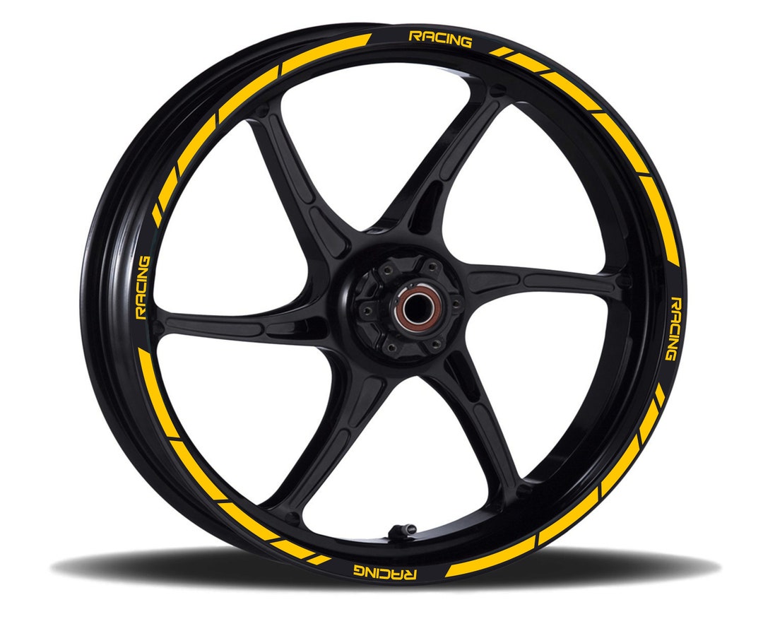 Motorcycle Rim Stickers Complete Set for 2 Wheels 17 Inch Stripes Rims