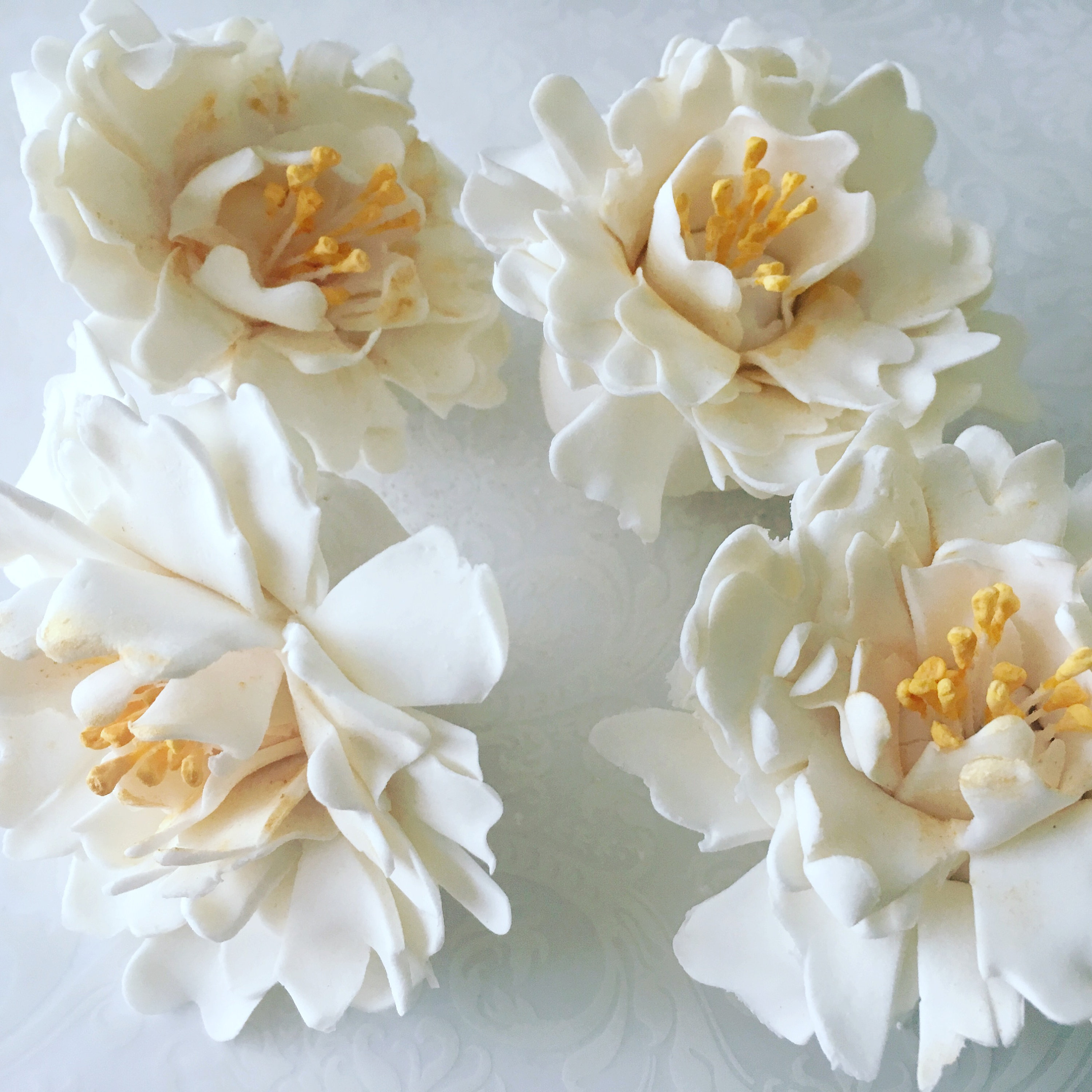 4 Peony Fondant Flowers III 4 Peony Gumpaste Flowers III Etsy