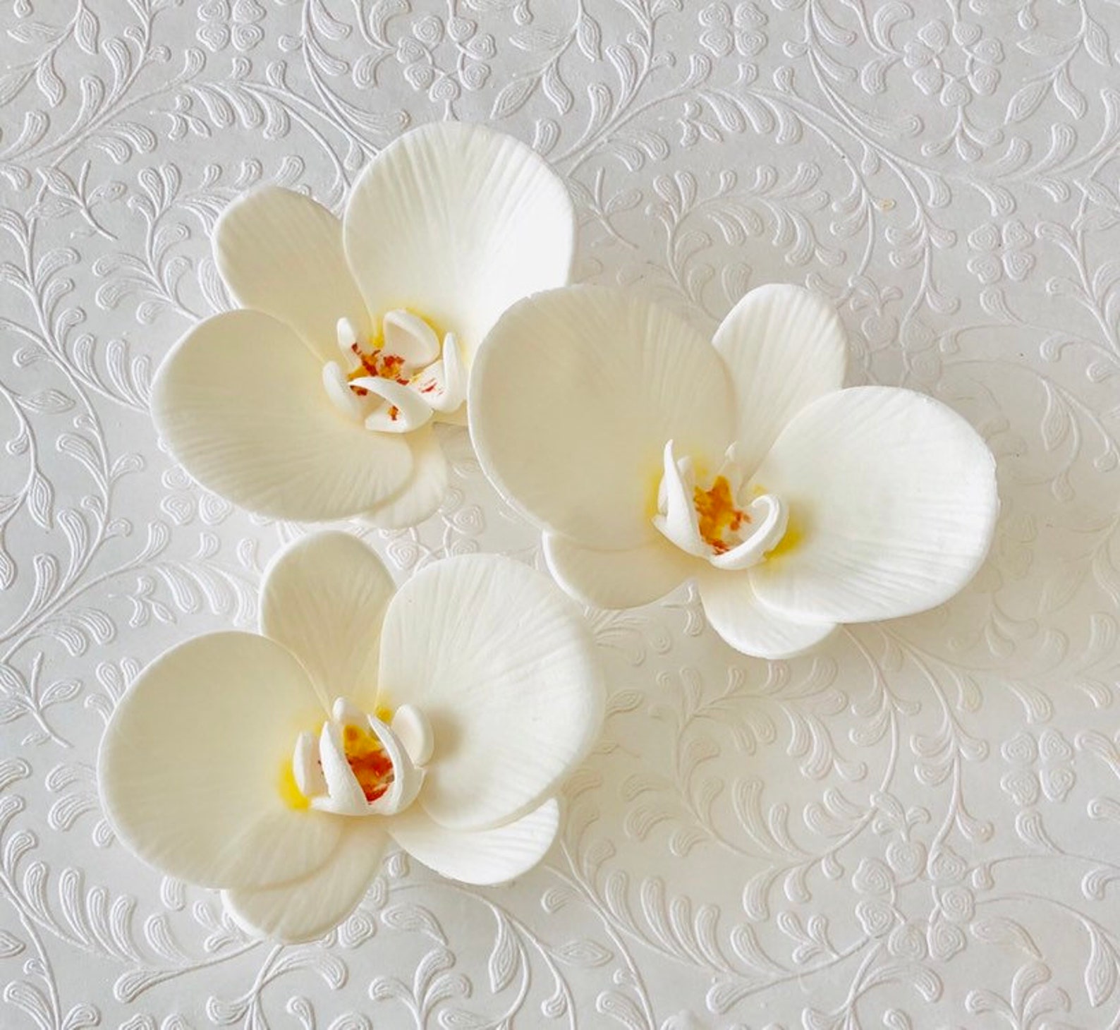 6 Fondant Orchids 6 Gumpaste Orchids Edible Orchid Edible Etsy