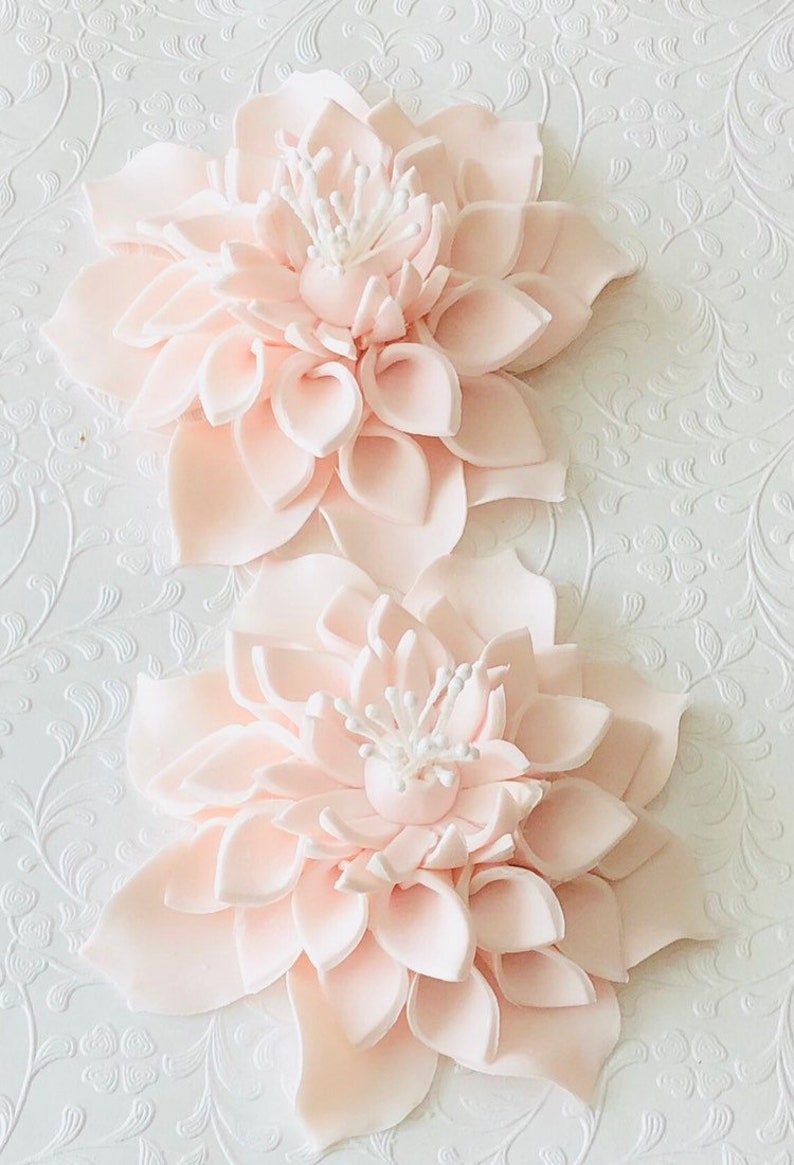4 Dahlia Fondant Flowers IV Fondant Dahlias Gumpaste