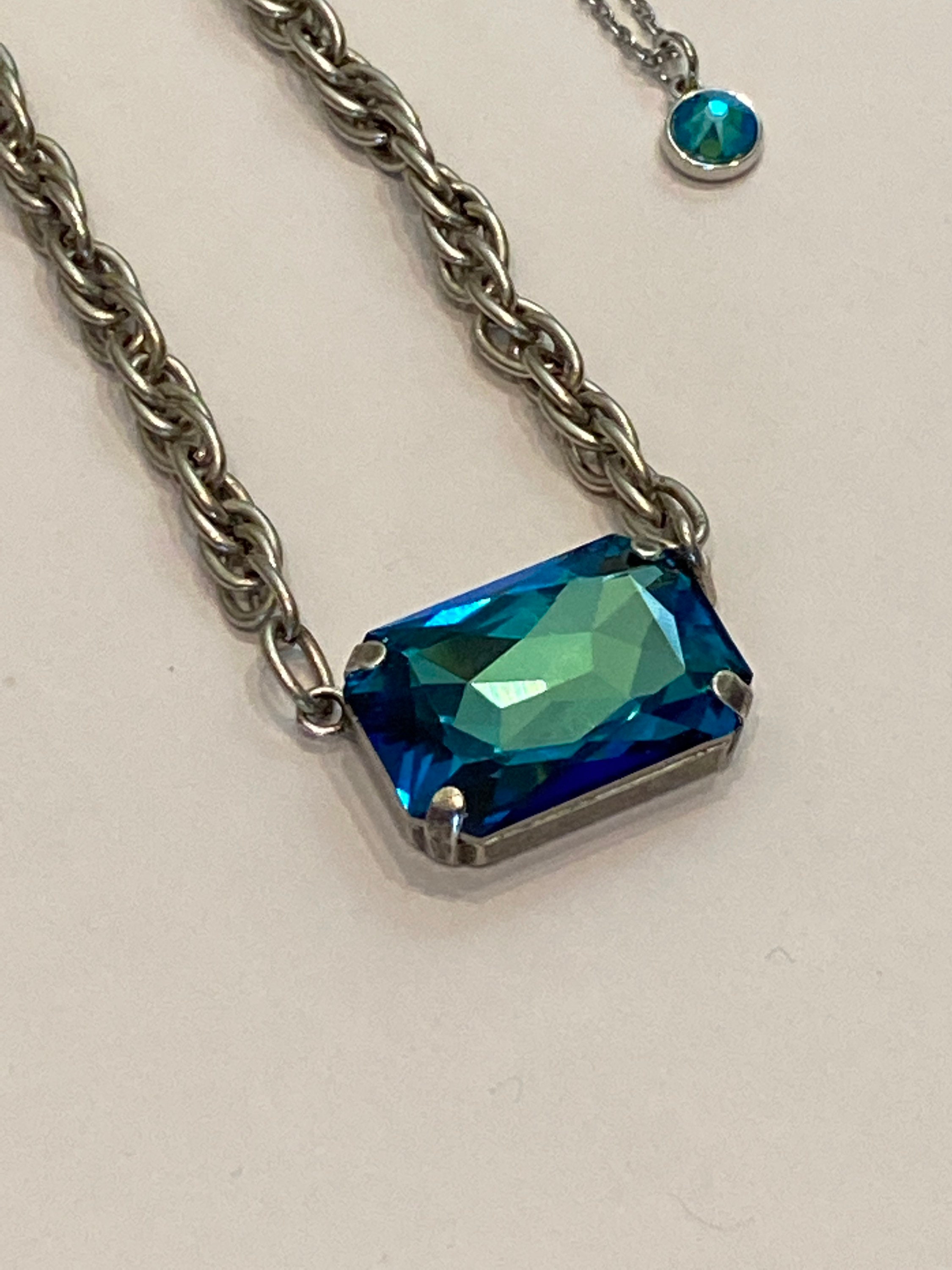 WORTH IT COLLECTION Swarovski Crystal Pendant Necklace Large Etsy