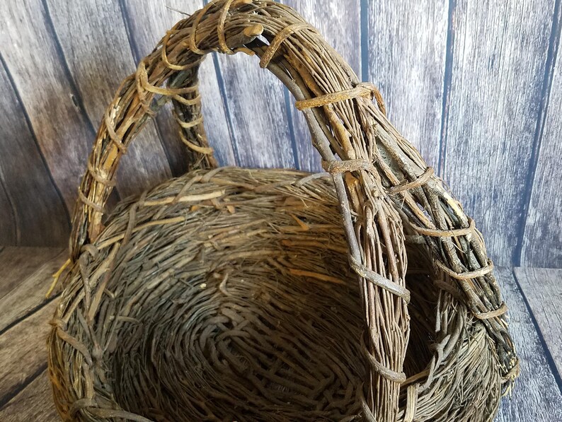 Vintage Primitive Bird Nest Style Extra Large Basket Rustic Etsy