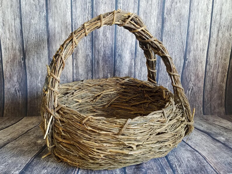 Vintage Primitive Bird Nest Style Extra Large Basket Rustic Etsy