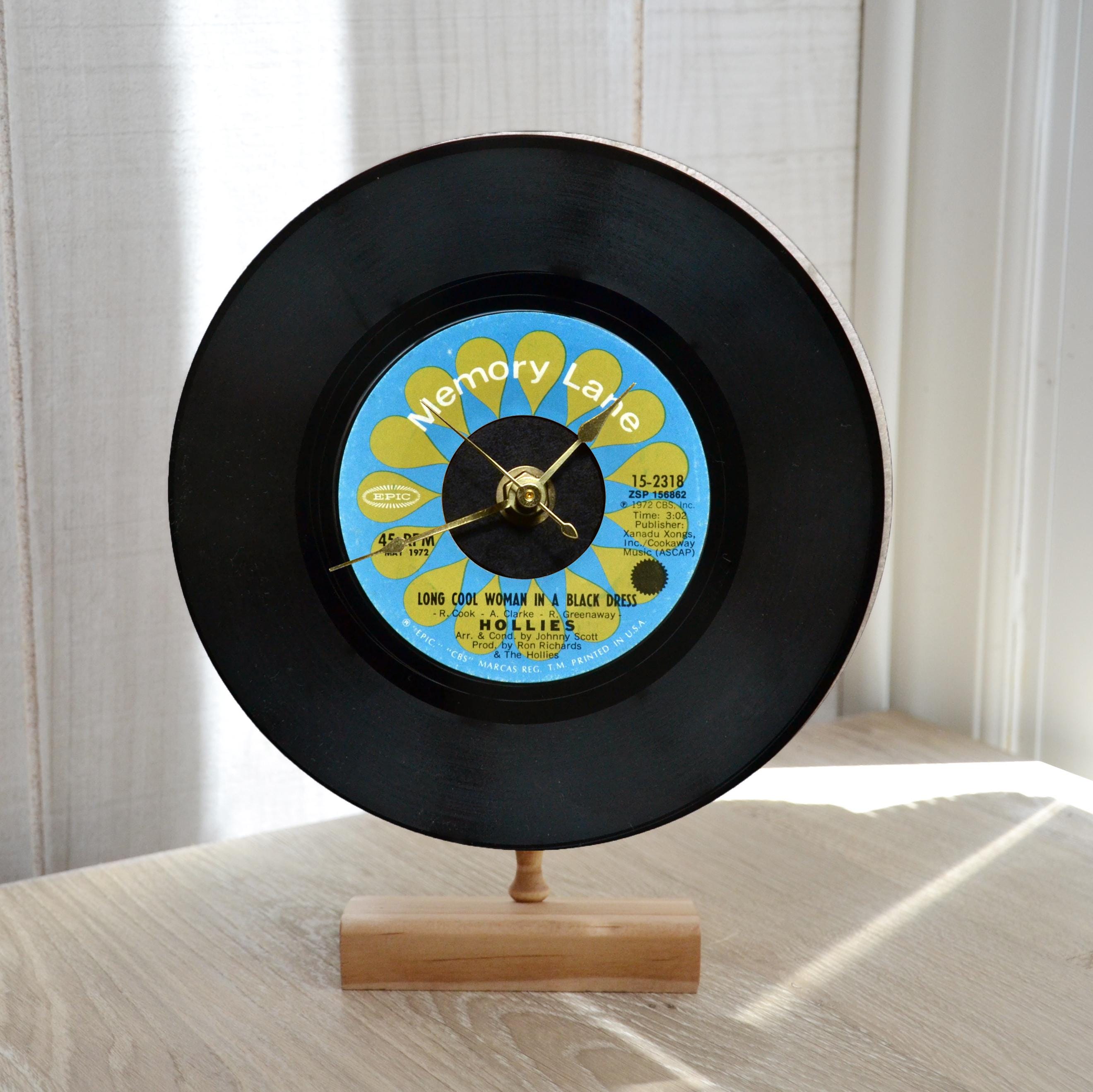 THE HOLLIES "long Cool Woman in A Black Dress" Desk or Wall Record Clock  With Handmade Custom Wood Stand - Etsy