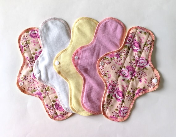 100% Cotton Menstrual Pads/ Leak Proof Reusable Feminine Cloth Pads/ Zero  Waste Highly Absorbent Washable Panty Liner Sanitary Ladies Towels 