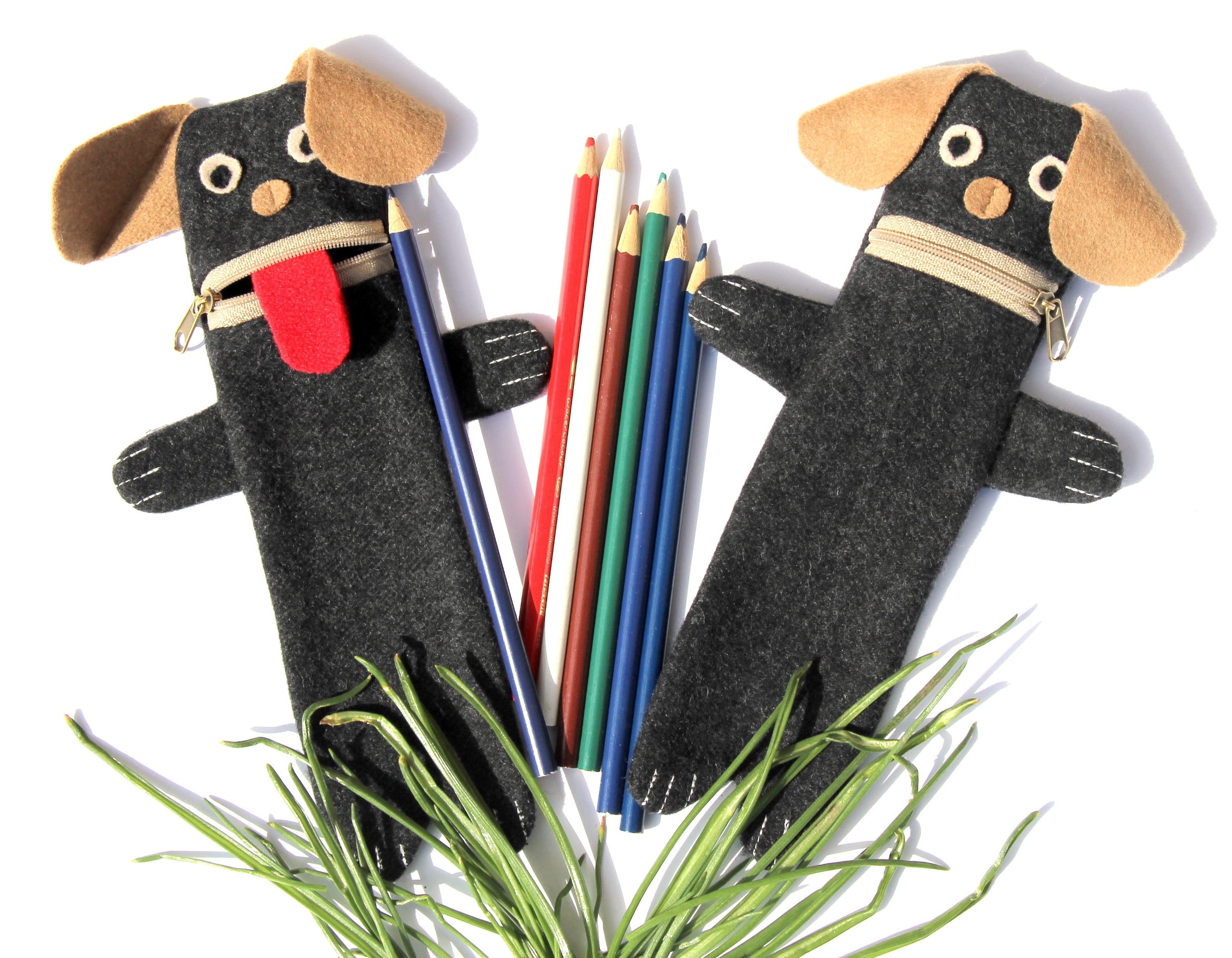 Gray Dog Pencil Case Small Puppy Children's Pen Pouch Etsy