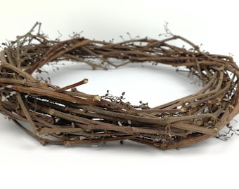 Natural Twig Wreath: DIY Craft Supplies, Door Decor (13 inch), Floral Decorations