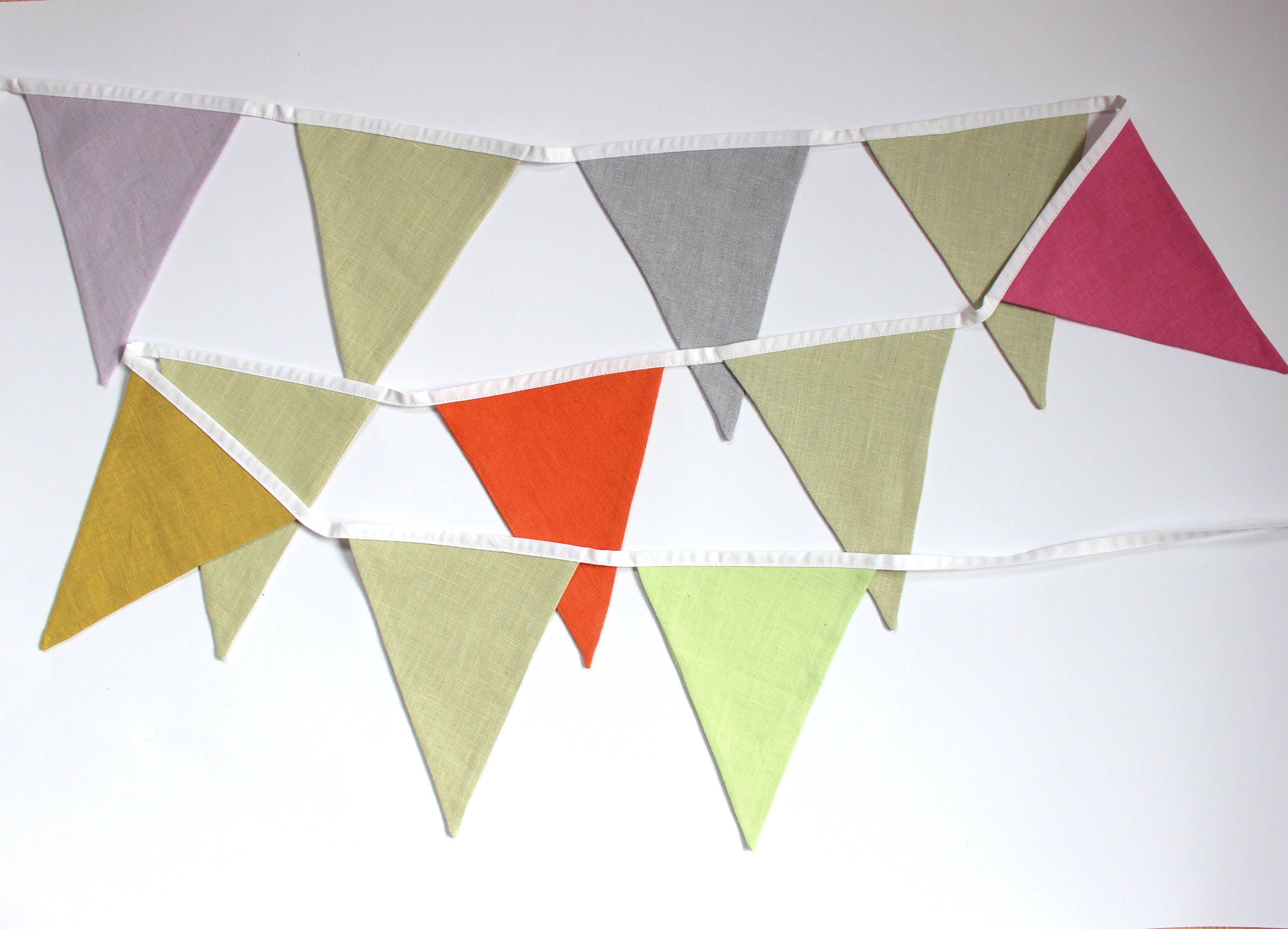 Ghirlanda con bandierine in lino stile rustico - Vegaooparty