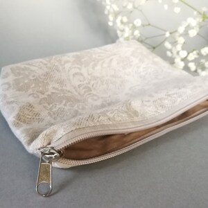 Handmade Linen Cosmetic Bag: Floral Wedding Makeup Pouch image 8