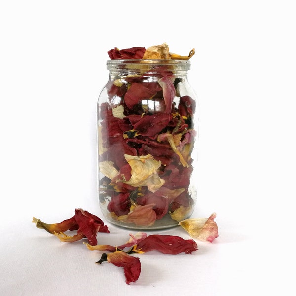 1 litre Dried Tulip Petals- Dry Red Flowers Confetti. Natural Real Petal Party Glitter. Organic Sustainable Birthday Wedding Confetti